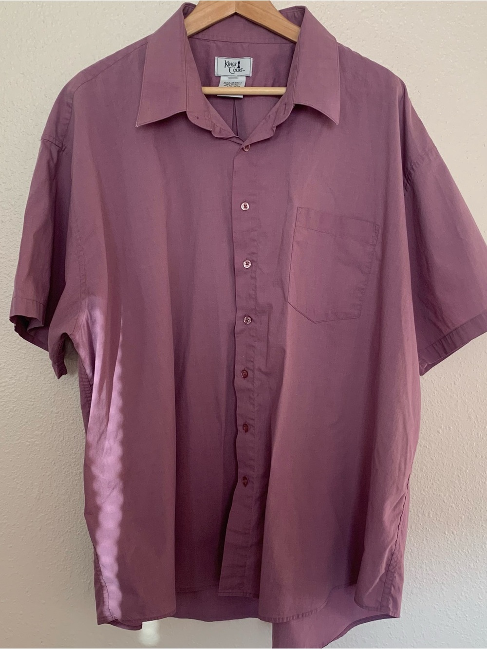 Short-Sleeve Button-Up Shirt — Mauve